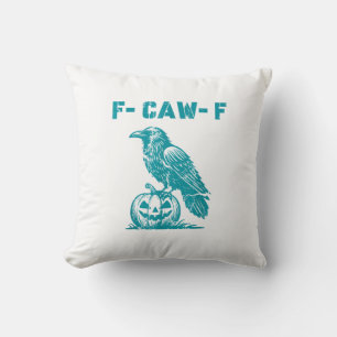 Coussin F-Caw-F Drôle Corbeau Gothique Corneille Rétro Cla