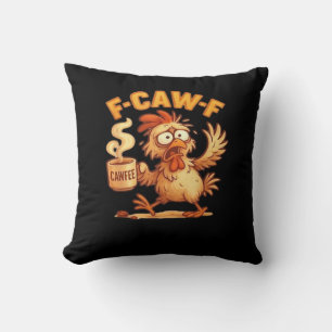 Coussin F-Caw-F Poulet Drôle Classique Graphique Rétro