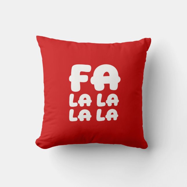 Coussin Fa La La La La Red Christmas Accent Throw Pillow