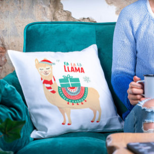Coussin Fa La Llama Noël