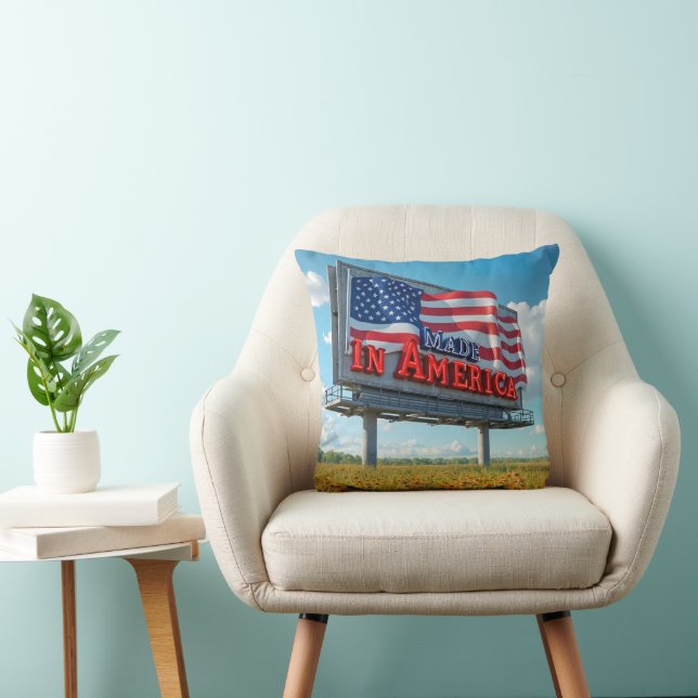 Coussin Fabriqué En Amérique Panneau D'Affichage En Fleur  (Chaise)