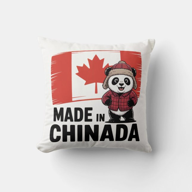 Coussin Fabriqué en Chinada Panda - Chinois Canadien (Recto)