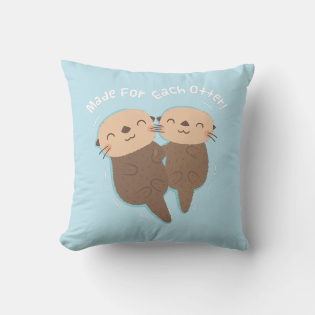 Coussin Fabriqué Pour Chaque Otter, Couple D'Otter De Mer  (Recto)
