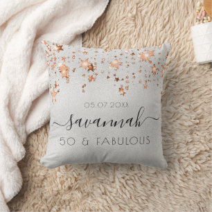 Coussin Fabuleux anniversaire argent or monogramme scintil