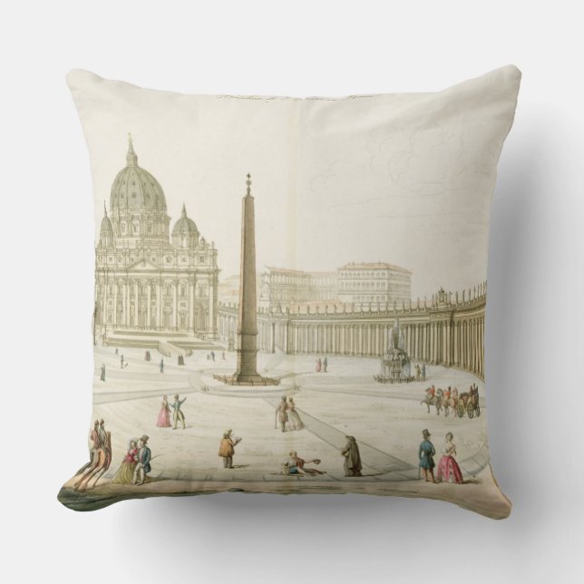 Coussin Façade de St Peter à Rome avec Piazza dans f (Recto)