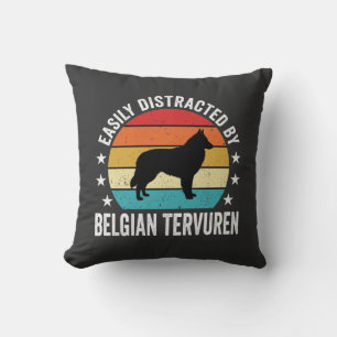 Coussin Facilement distrait par le chien Tervuren belge