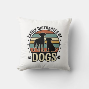 Coussin Facilement distrait par les chiens Design silhouet