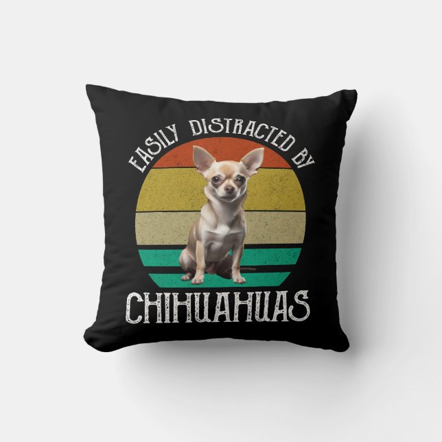 Coussin Facilement Distrait Par Les Chihuahuas (Recto)