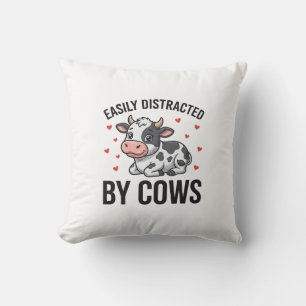 Coussin Facilement distrait par les vaches Graphique de va