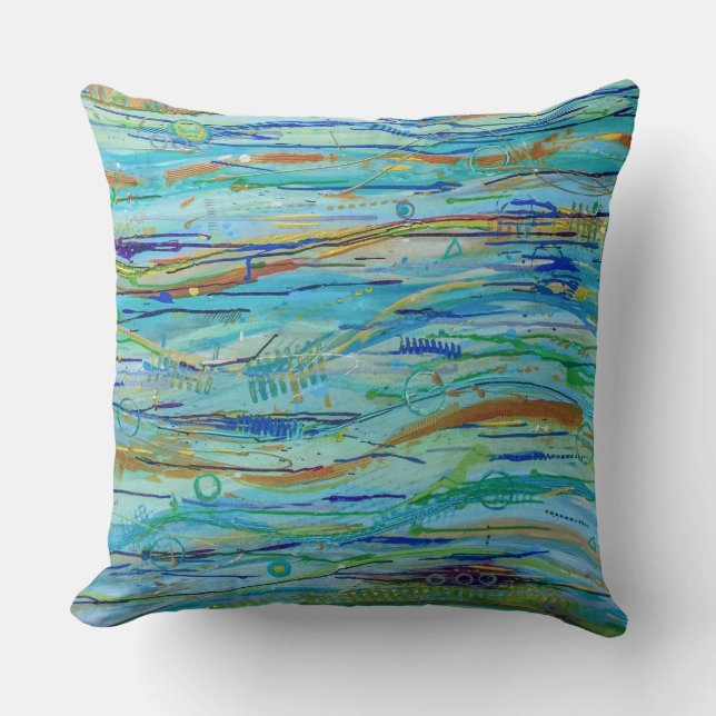 Coussin Faire des vagues 20 x 20 Poly Throw Pillow (Recto)