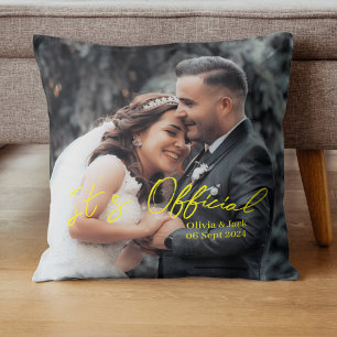 Coussin Faire-part mariage officiellement lié