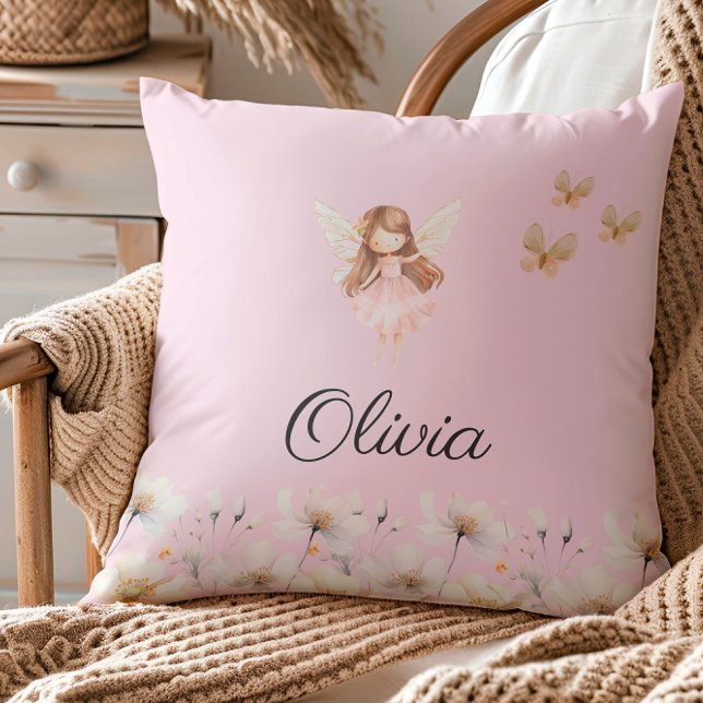 Coussin Fairy Cute Garden Enchanted Nom personnalisé (Créateur téléchargé)