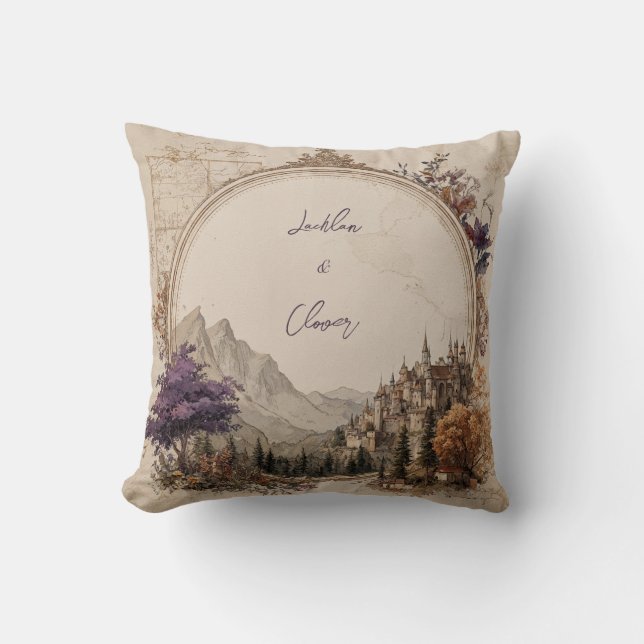 Coussin Fairytale Castle Circle Mariage enchanté (Recto)