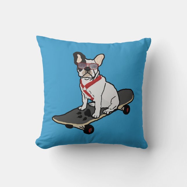 Coussin faisant de la planche à roulettes de chien (Recto)