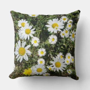Coussin Faisceaux blancs dans l'oreiller à lancer d'herbe