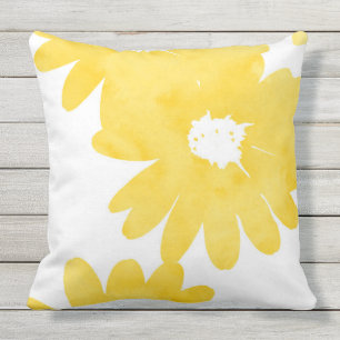 Coussin Faisceaux d'aquarelle jaune