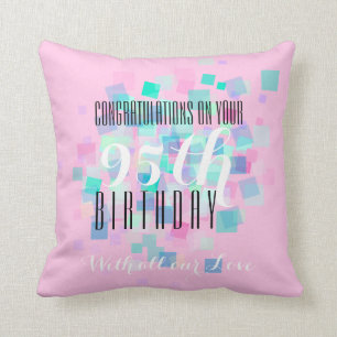 Coussin fait sur commande anniversaire rose de