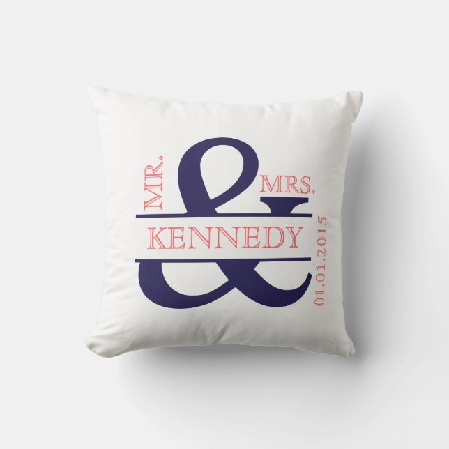 Coussin fait sur commande de mariage de souvenir (Recto)
