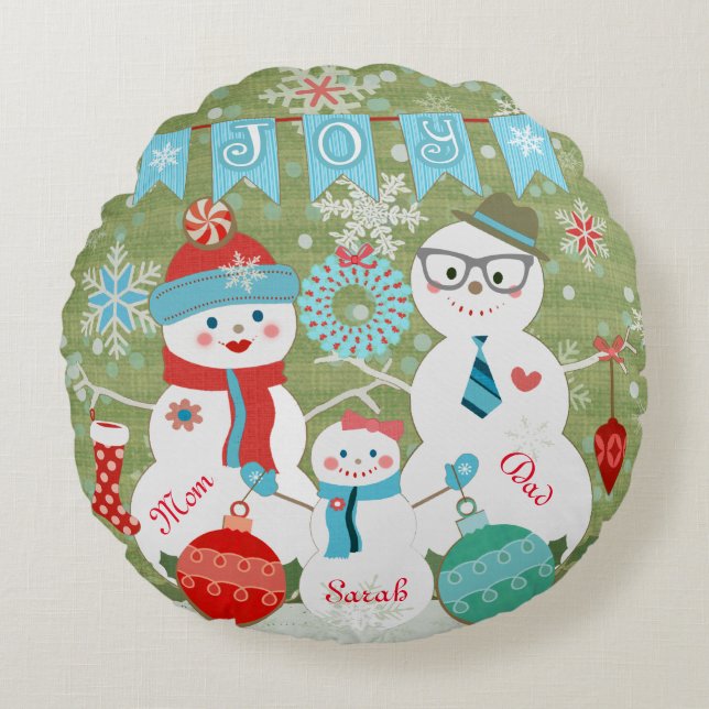 Coussin fait sur commande de Noël de famille de (Devant)