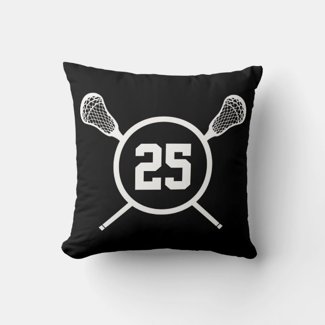 Coussin fait sur commande de nombre de lacrosse - (Recto)