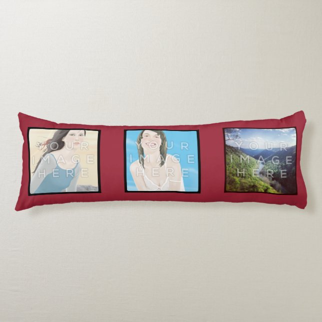 Coussin fait sur commande rouge de corps (Devant)