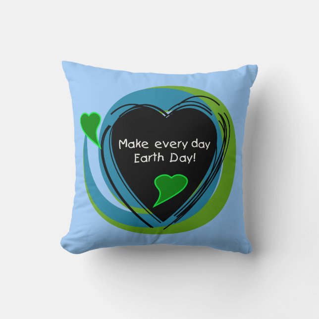 Coussin Faites chaque jour de la terre de jour (Recto)