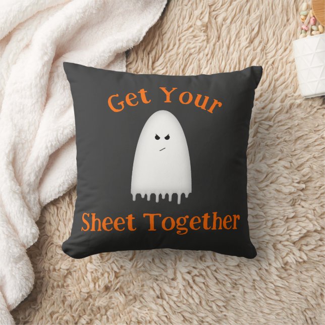 Coussin Faites votre feuille ensemble Halloween Ghost (Couverture)