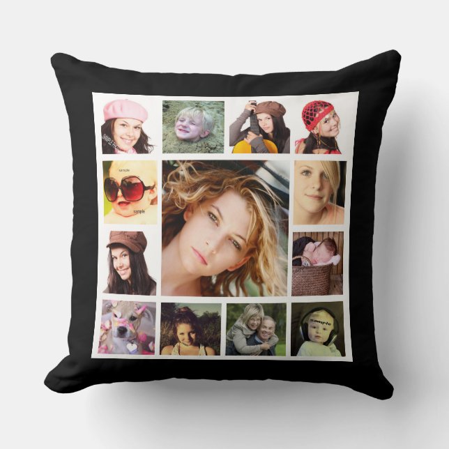 Coussin Faites votre PROPRE collage audacieux de photo (Recto)