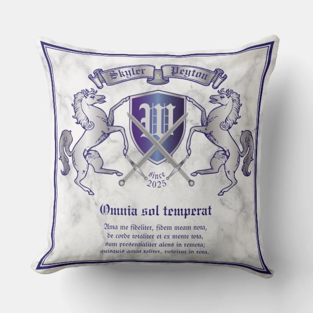 Coussin Faites votre propre manteau du bouclier argenté de (Recto)