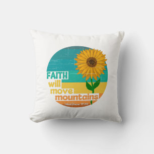 Coussin Faith Move Mountains Christian Design