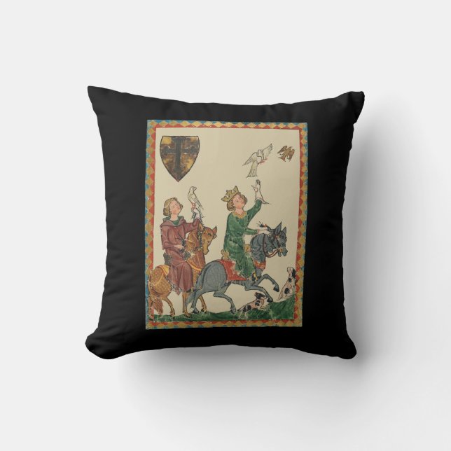 Coussin Falconry, 14th Century Codex Manesse (Recto)