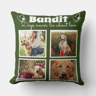 Coussin Famille 4 photo collage de chien customisé