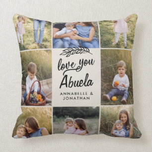 Coussin famille abuela cadeau 8 photo petit enfant simple 