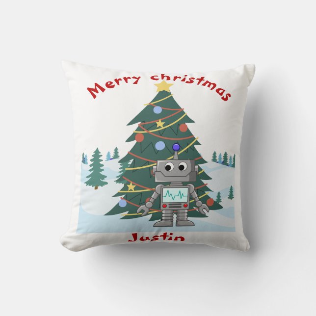 Coussin famille cadeau de noël, personnaliser nom personna (Recto)