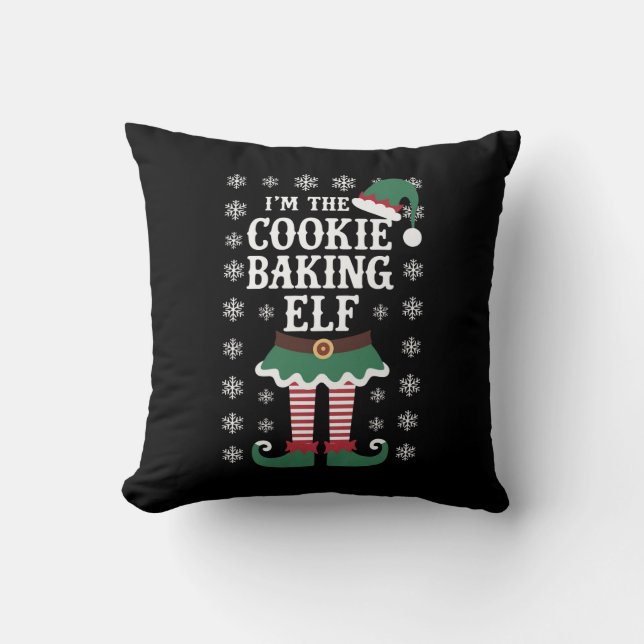 Coussin Famille Correspondant Le Cookie Baking Elf Noël (Recto)