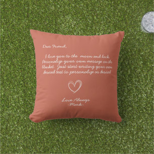 Coussin Famille d'amis de messages personnalisés manuscrit