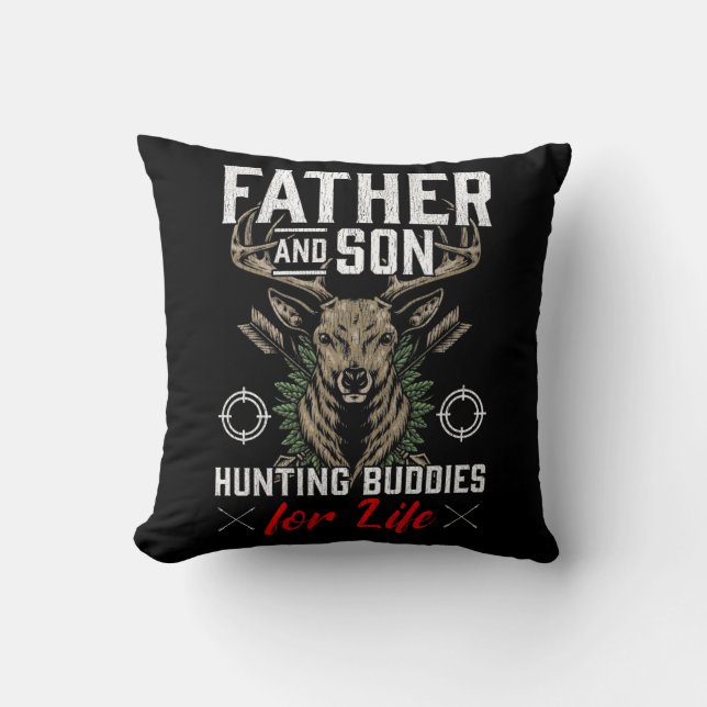 Coussin Famille de chasseurs de vie de père et de fils (Recto)