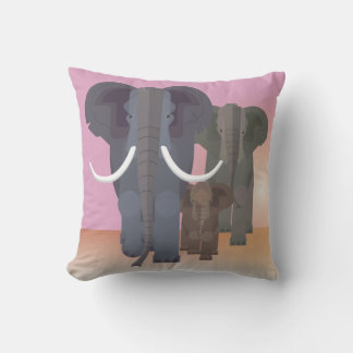 Coussin Famille géométrique d'éléphants