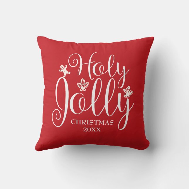 Coussin Famille moderne Premier Monogramme Noël (Verso)