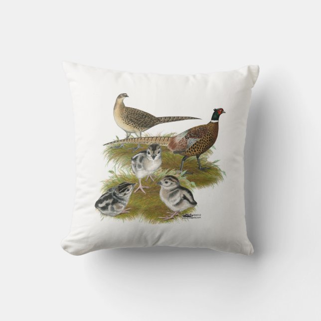 Coussin Famille Pheasant Ringneck (Recto)