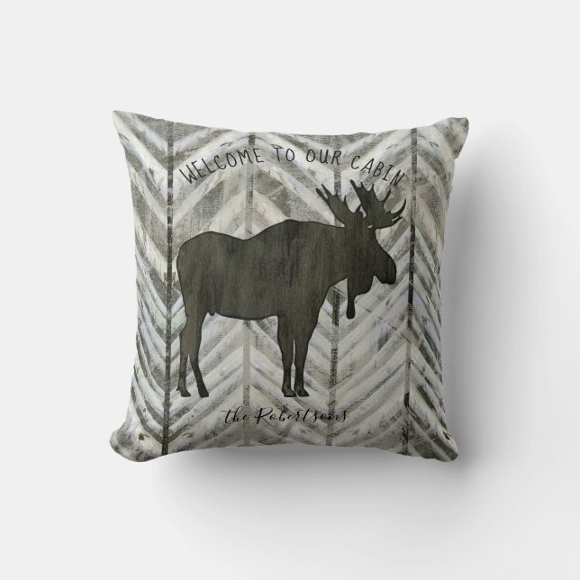 Coussin Famille rustique moderne d'arête de hareng de (Recto)