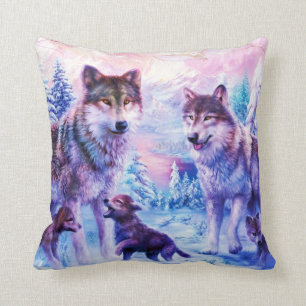 Coussin Famille sauvage de loup
