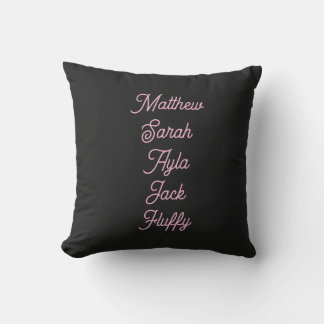 Coussin Family names personalized indoor/outdoor pillow