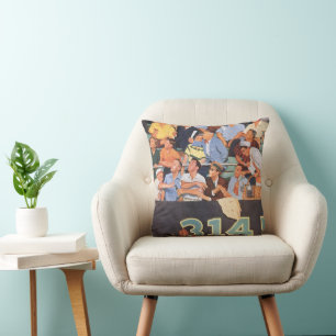 Coussin Fans de baseball vintage regardant un match