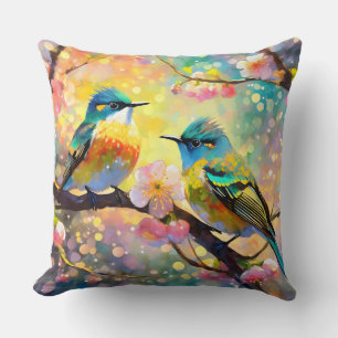 Coussin Fantaisie de fleurs de cerisier au lever du soleil
