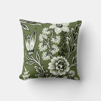 Coussin Fantastic Flowers (Moss Green) Fine Art