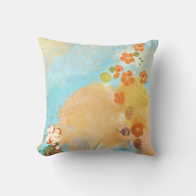 Coussin Fantastique Poppies orange des champs californiens (Recto)