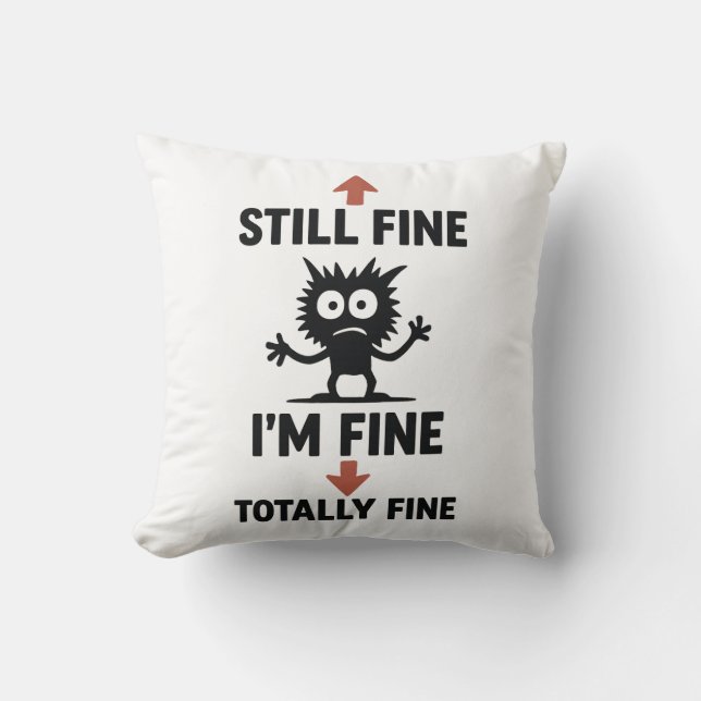Coussin Fantastique T-shirt "I’m Fine" Flèches (Recto)