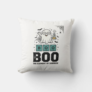 Coussin Fantôme d'Halloween Boo Science Drôle Vintage_1