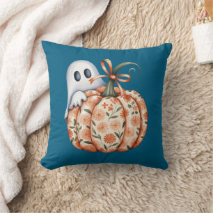 Coussin Fantôme lunaire et Citrouille floral Peek Hallowee
